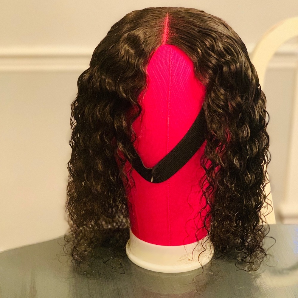 12 inch deep wave wig with hd lace